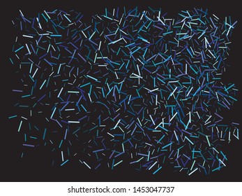 Beautiful shiny falling rectangles. Vector illustration concept. New element of design. Blue colored abstract confetti festive happy chaotic decor.