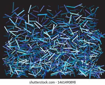 Beautiful shiny falling rectangles. Vibrant element of design. Vector illustration art. Blue colored abstract confetti festive happy chaotic decor.