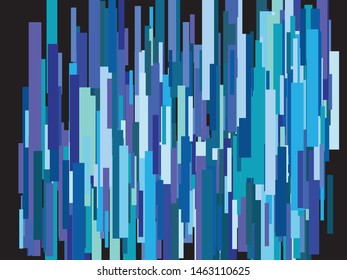 Beautiful shiny falling rectangles. Vintage element of design. Vector illustration art. Blue colored abstract confetti festive happy chaotic decor.