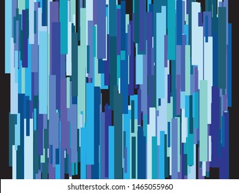 Beautiful shiny falling rectangles. Vintage element of design. Vector illustration object. Blue colored abstract confetti festive happy chaotic decor.