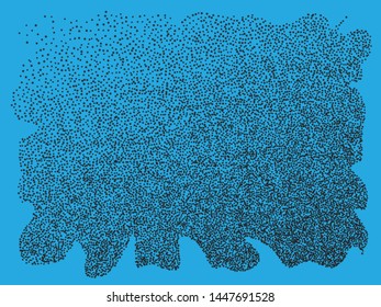 Beautiful shiny falling stars. Vector illustration effect. Geometric glitter design's elements. Blue colored geometric confetti festive happy chaotic decor.