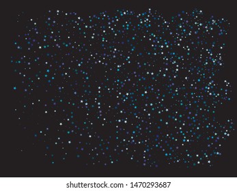 Beautiful shiny falling stars. Vector illustration concept. Magic glitter design's elements. Blue colored geometric confetti festive happy chaotic decor.