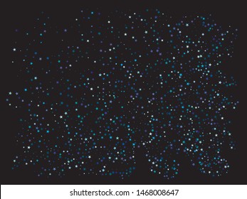 Beautiful shiny falling stars. Vibrant glitter design's elements. Vector illustration object. Blue colored geometric confetti festive happy chaotic decor.