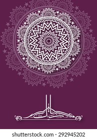 Beautiful shiny floral design with Arabic Islamic calligraphy of text Eid Mubarak on purple background, for Muslim community festival, celebration. 