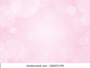 Beautiful shiny pastel pink blur background vector illustration. Soft pink with white bokeh wallpaper. Design for greeting card,web,template.