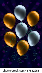 Beautiful Shiny Silver and Gold Balloon Background