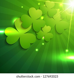 beautiful shiny st patrick's day leaf design