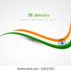 beautiful shiny stylish indian flag wave design