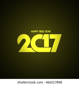 Beautiful shiny text design of happy new year 2017