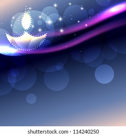 beautiful shiny vector diwali background