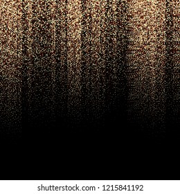 
Beautiful shiny vector festive background. Golden glitter on black background. Christmas and new year