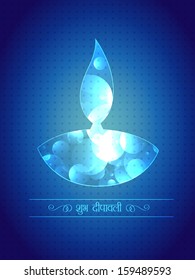 beautiful shiny vector shubh diwali (translation: happy diwali) diya design illustration