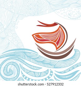 Beautiful ship. Vector illustration.