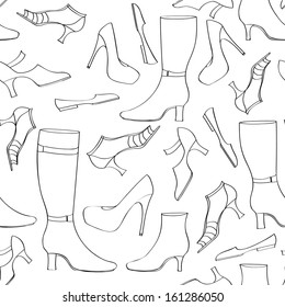 Beautiful shoes pattern. High heels seamless texture.