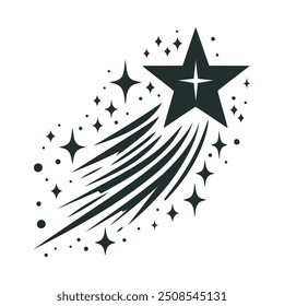 Beautiful Shooting Star Silhouette Vector Illustrations