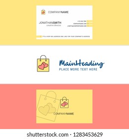 Beautiful Shopping bag  Logo and business card. vertical Design Vector