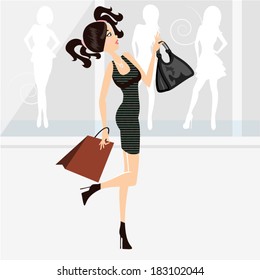 Beautiful shopping girl / Shopping girl