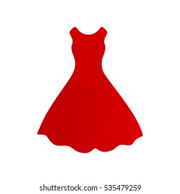 Beautiful short red dress vector illustration mock-up.