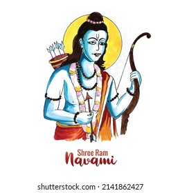 Beautiful Shri ram navami blessing wishes greeting card background