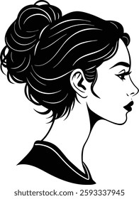 a beautiful side profile messy bun 