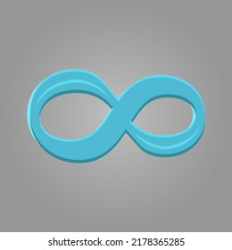 Hermosa señal de infinito. Azul. Ocho invertidos. Vector