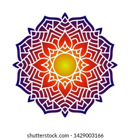 Beautiful Sign Mandala Art Rounded Gradient Color