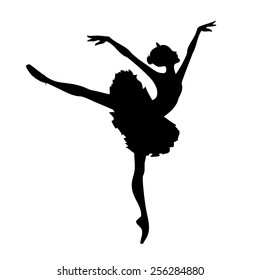 Beautiful silhouette ballerina on a white background,sketch,vector.