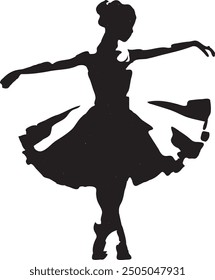 Beautiful Silhouette of a Ballet Dancer Performing Gracefully in a Lovely Tutu