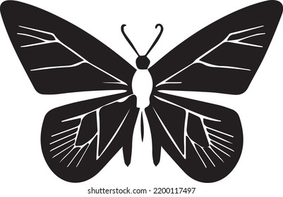 beautiful silhouette of a butterfly isolated on white background (vector)