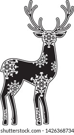 Beautiful silhouette of a deer with big horns