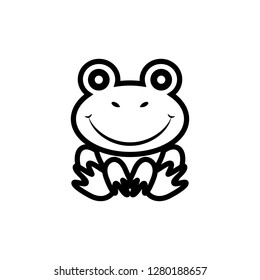 Beautiful silhouette design of a frog on a white background