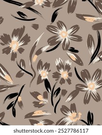 Modelo hermoso de las flores de la silueta conveniente para el diseño textil o la decoración de pared
