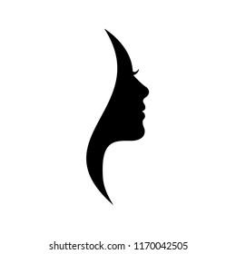 Beautiful silhouette hair girl, salon logo – stock vector