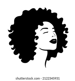 Beautiful silhouette of hairstyle for women. Female icon for beauty salon.  Vector illustration.