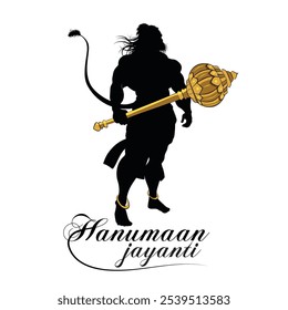 Uma bela silhueta do senhor Hanuman, silhueta de deus da religião hindu, Uma ilustração vetorial do caráter Ramayana