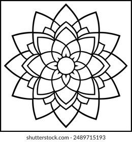 Hermosa silueta mandala diseño Arte vectorial