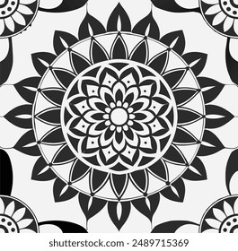 Wunderschöne Silhouette Mandala Design Vektorgrafik