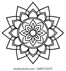 Beautiful silhouette mandala design vector art