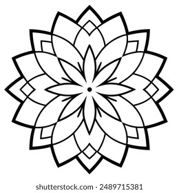 Beautiful silhouette mandala design vector art