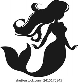 Beautiful silhouette of a mermaid