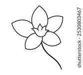 Beautiful Silhouette Vector Flower Icon for Branding and Art