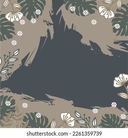 Beautiful silk scarf pattern design with floral and geometric, in abstract and elegant style. Design for Hijab accessories, headscarves, bandanas, fabrics, fashion, shawls, and wallpapers.