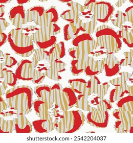 Beautiful silk scarf printed pattern design with floral ecoprint and geometric, in abstract and elegant style. Design for accessories Hijab, kerchief, bandana,