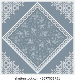 Diseño de patrón impreso de bufanda de seda hermosa