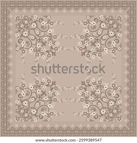 beautiful silk scarf printed pattern design