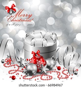 beautiful silver christmas background