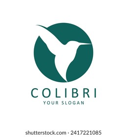 Hermoso Vector De Diseño Con Logotipo Bird Colibri. Este logotipo es ideal para empresas o negocios relacionados con animales, y fotógrafos de naturaleza