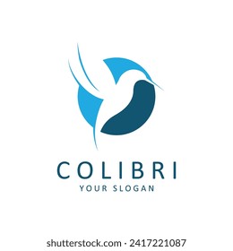 Hermoso Vector De Diseño Con Logotipo Bird Colibri. Este logotipo es ideal para empresas o negocios relacionados con animales, y fotógrafos de naturaleza