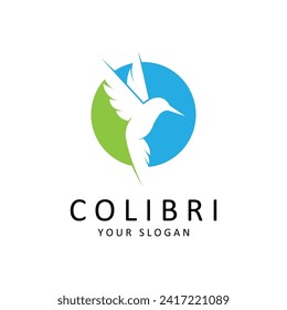 Hermoso Vector De Diseño Con Logotipo Bird Colibri. Este logotipo es ideal para empresas o negocios relacionados con animales, y fotógrafos de naturaleza