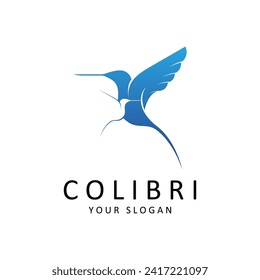 Hermoso Vector De Diseño Con Logotipo Bird Colibri. Este logotipo es ideal para empresas o negocios relacionados con animales, y fotógrafos de naturaleza